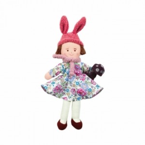 Grossiste Poupee bonnet lapin liberty rose 22 cm