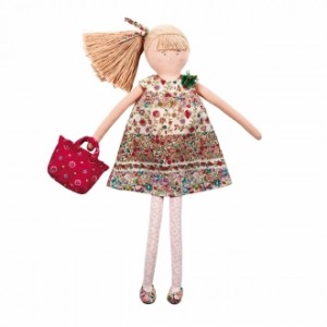 Grossiste Grande poupee robe a fleur rouge liberty 50 cm