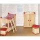 Jouet Meuble pour maison de poupees articulees : Chambre a coucher Enfants