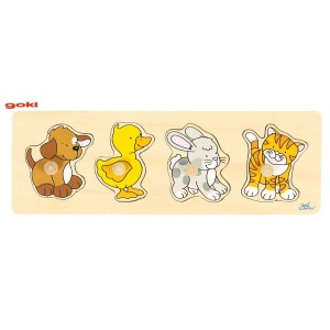 Grossiste Puzzle 4 animaux : chien canard lapin chat