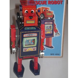 Grossiste Robot tete de chien bleu et rouge