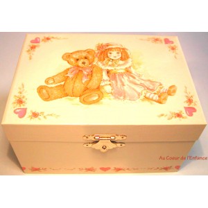 Grossiste Boite musicale petite fille ours