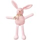 Jouet Hochet lapin raye rose 16 cm