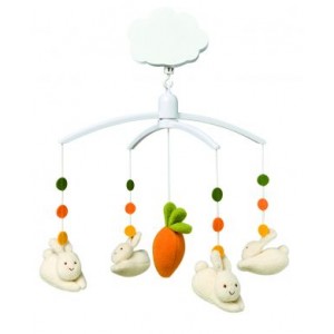 Jouet Mobile musical lapins pastilles