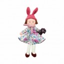 Jouet Poupée bonnet lapin liberty rose 22 cm