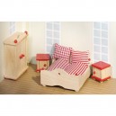 Jouet Meuble pour maison de poupées articulées : Chambre à coucher parents