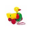 Jouet Canard jaune à tirer traditionnel